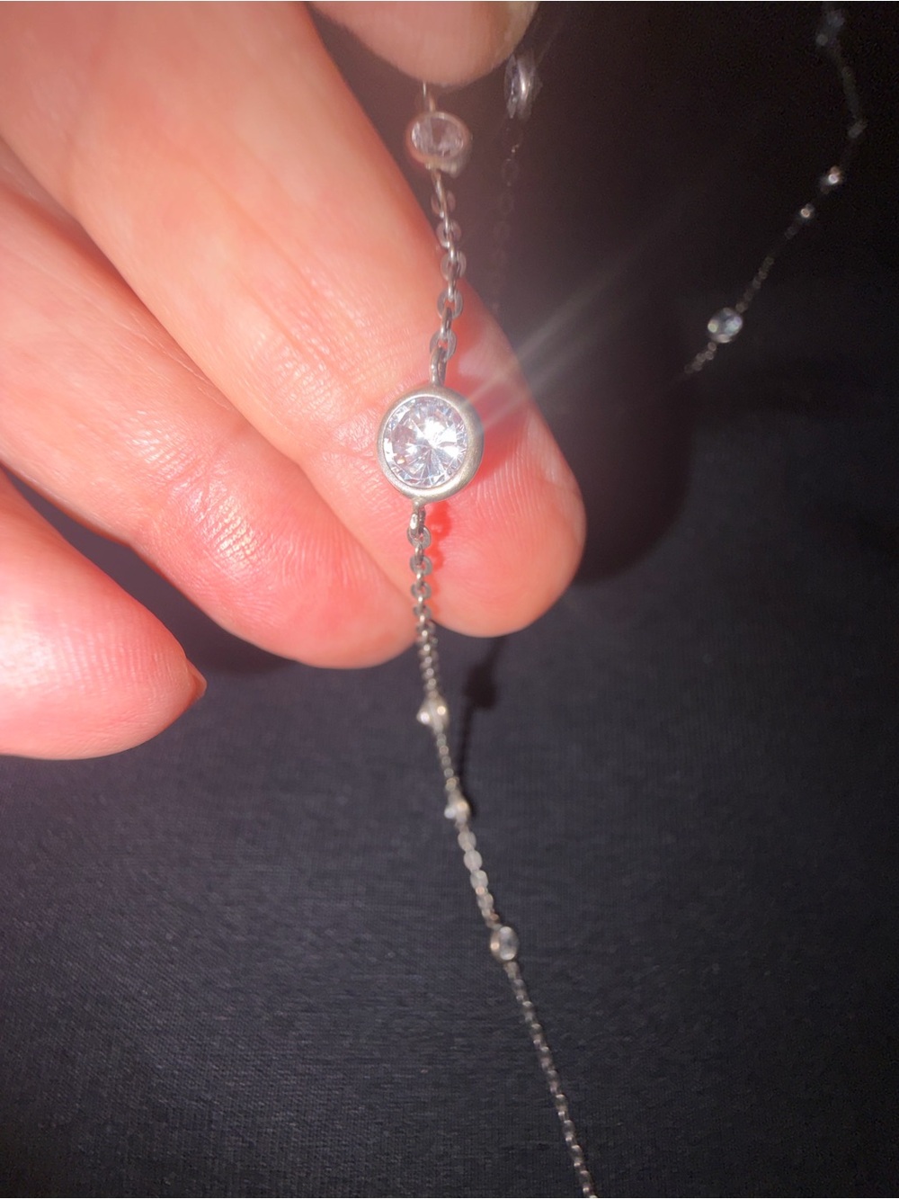 Silpada Silver Station Crystal Necklace - Sterling silver 31” - Picture 2 of 2